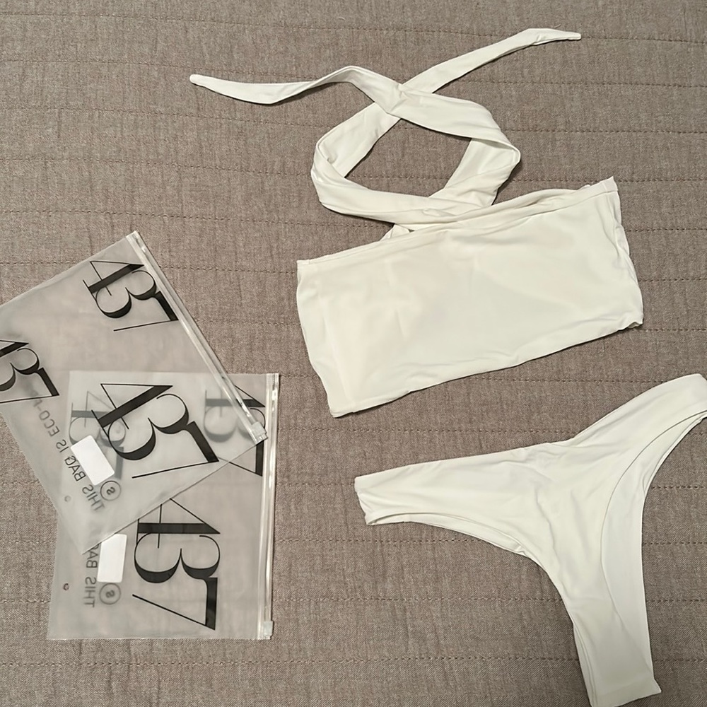 437 Bandeau Swimsuit Top/Thong Bottoms